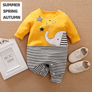 Elephant with Stars Yellow Color Romper 2 - Minitaq baby kids clothes dress