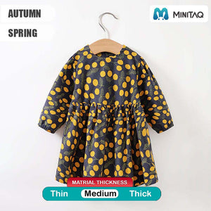 Yellow In Dark Patterned Baby Girl Dress 2 - Minitaq baby kids clothes dress