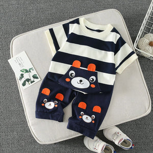 Cute Cartoon Design Shirt and Pant 2pcs Set - Minitaq baby kids clothes dress