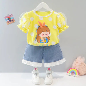 Caring Friends Yellow Dress with Ruffle Style Sleeves 3 - Minitaq baby kids clothes dress