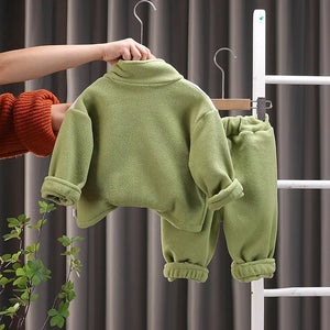 Dino Fleece Zipper Jacket N Pants 2pcs Set - Minitaq baby kids clothes dress