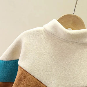 Beige Brown N Blue Color Block Jacket - Minitaq baby kids clothes dress