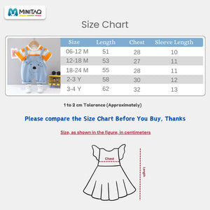Bear Face Denim Dungaree with Striped Tee - Minitaq baby kids clothes dress 