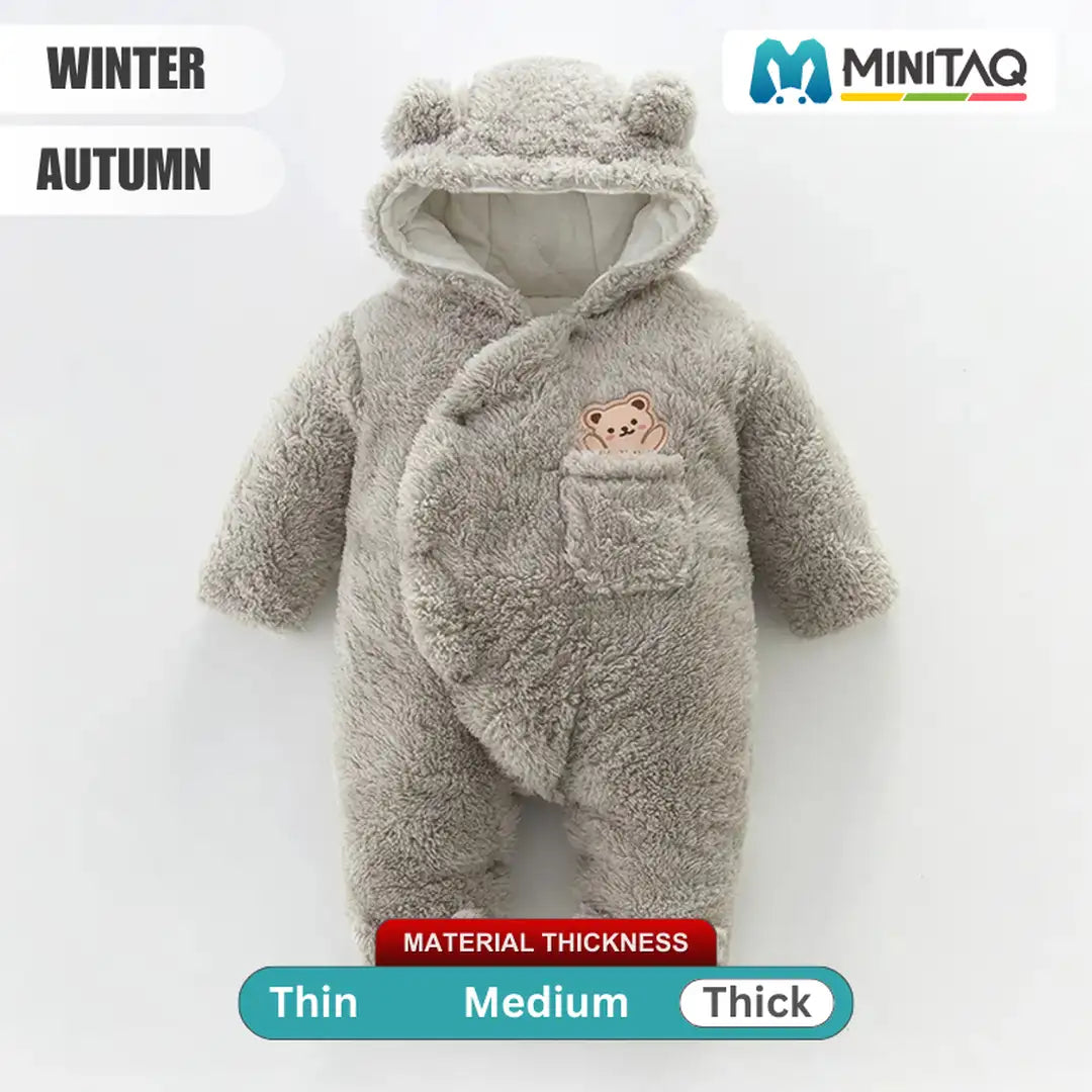 Bear in the Pocket Design Gray Baby Romper 13 - Minitaq baby kids clothes dress