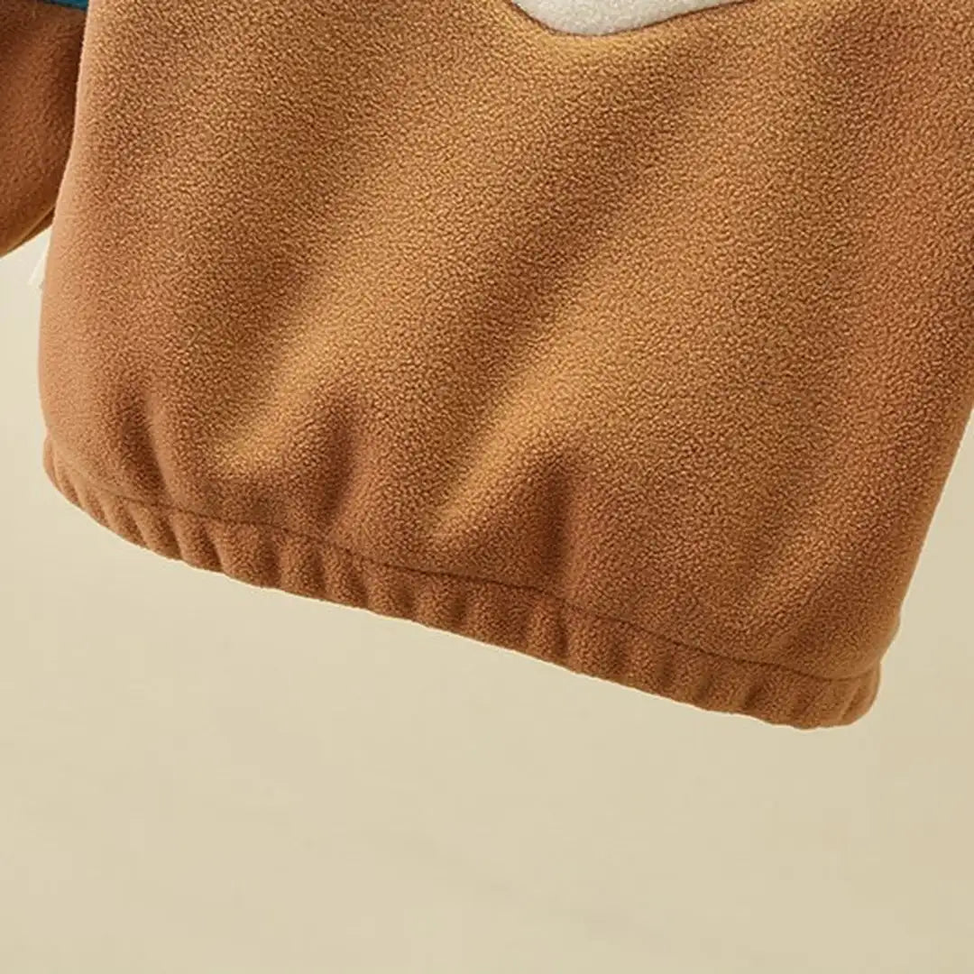 Beige Brown N Blue Color Block Jacket - Minitaq baby kids clothes dress