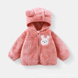 Cozy Fluffy Zip Up Bunny Pink Hoodie Jacket - Minitaq baby kids clothes dress