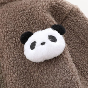 Brown Panda Hooded Jacket N Khaki Drawstring Pants - Minitaq baby kids clothes dress