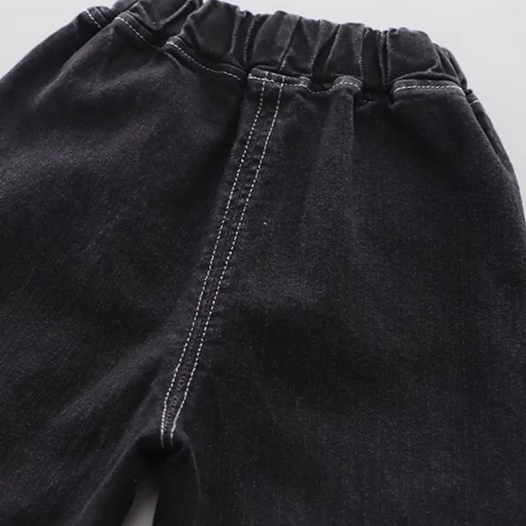 Warm Comfy White Hooded Zipper Jacket With Black Denim Set - Minitaq baby kids clothes dress