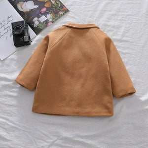 Stylish Wool Blend Camel Color Trench Coat - Minitaq baby kids clothes dress