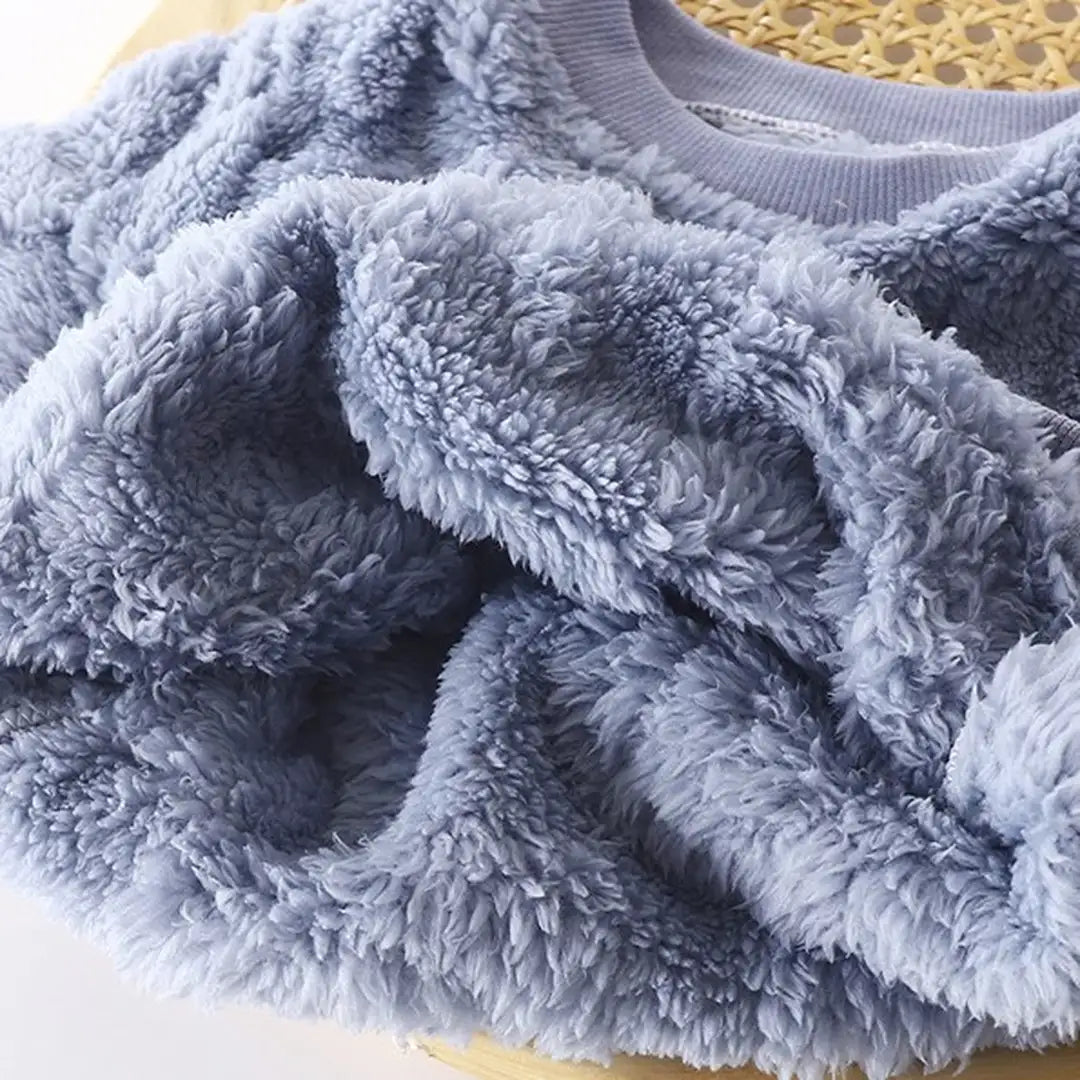 Fuzzy Fluffy Teddy Blue 2pc Winter Sweater Set - Minitaq baby kids clothes dress