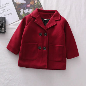 Classic Wool Blend Valentine Red Trench Coat - Minitaq baby kids clothes dress