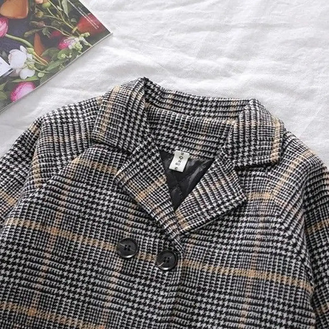 Classic Plaid Wool Blend Jacket Coat - Minitaq baby kids clothes dress