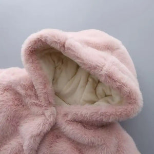 Modern Faux Fur Pink Hooded Coat - Minitaq baby kids clothes dress
