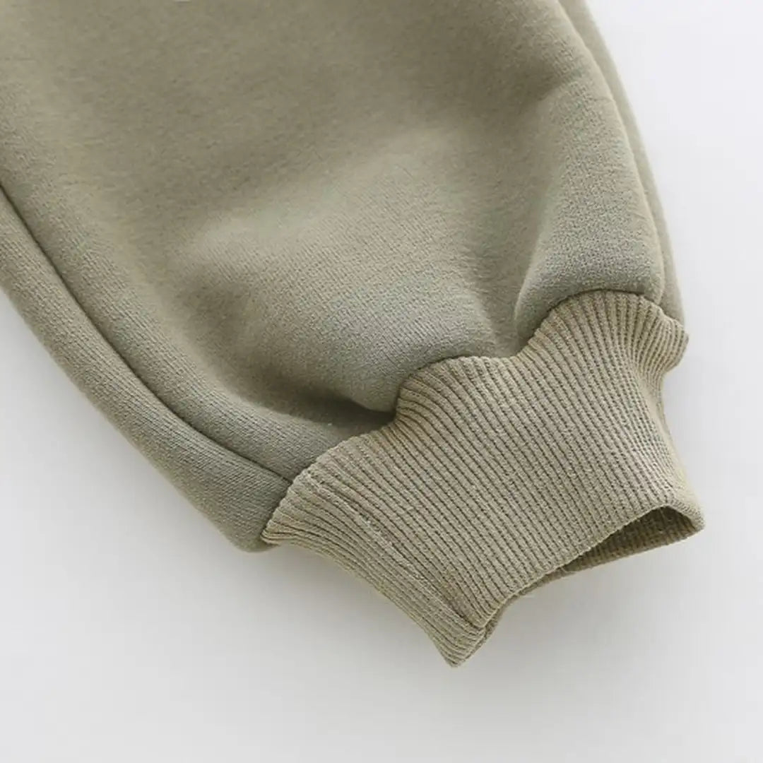 Brown Panda Hooded Jacket N Khaki Drawstring Pants - Minitaq baby kids clothes dress