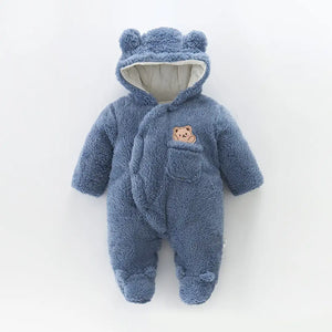 Bear in the Pocket Design Blue Baby Romper 1 - Minitaq baby kids clothes dress