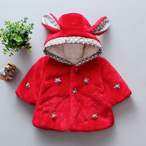 Charming Rosy Red Hooded Baby Girl Winter Coat 1 - Minitaq baby kids clothes dress