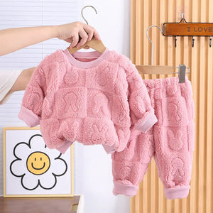 Fuzzy Fluffy Bunny Pink 2pc Winter Sweater Set - Minitaq baby kids clothes dress