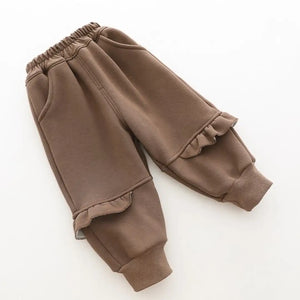 Cream Hooded Jacket with Rabbit Patch N Brown Ruffle Pants Set - Minitaq baby kids clothes dress