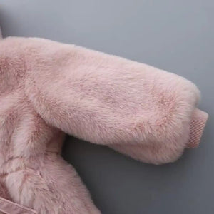 Modern Faux Fur Pink Hooded Coat - Minitaq baby kids clothes dress