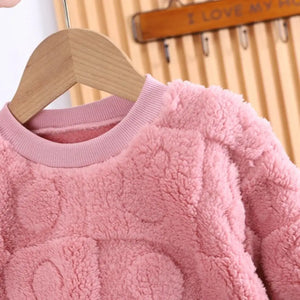 Fuzzy Fluffy Bunny Pink 2pc Winter Sweater Set - Minitaq baby kids clothes dress