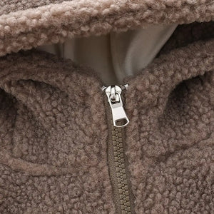 Brown Panda Hooded Jacket N Khaki Drawstring Pants - Minitaq baby kids clothes dress