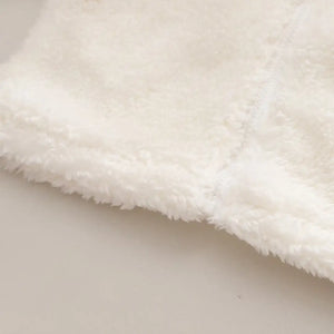 Warm Comfy White Hooded Zipper Jacket With Black Denim Set - Minitaq baby kids clothes dress