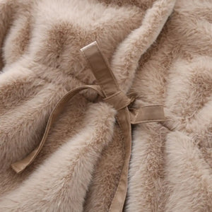 Modern Faux Fur Brown Hooded Coat - Minitaq baby kids clothes dress