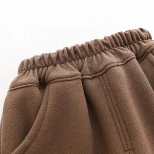 Cream Hooded Jacket with Rabbit Patch N Brown Ruffle Pants Set - Minitaq baby kids clothes dress