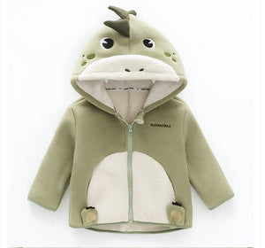 Little Dino Fleece Zipper Winter Hoodie - Minitaq baby kids clothes dress