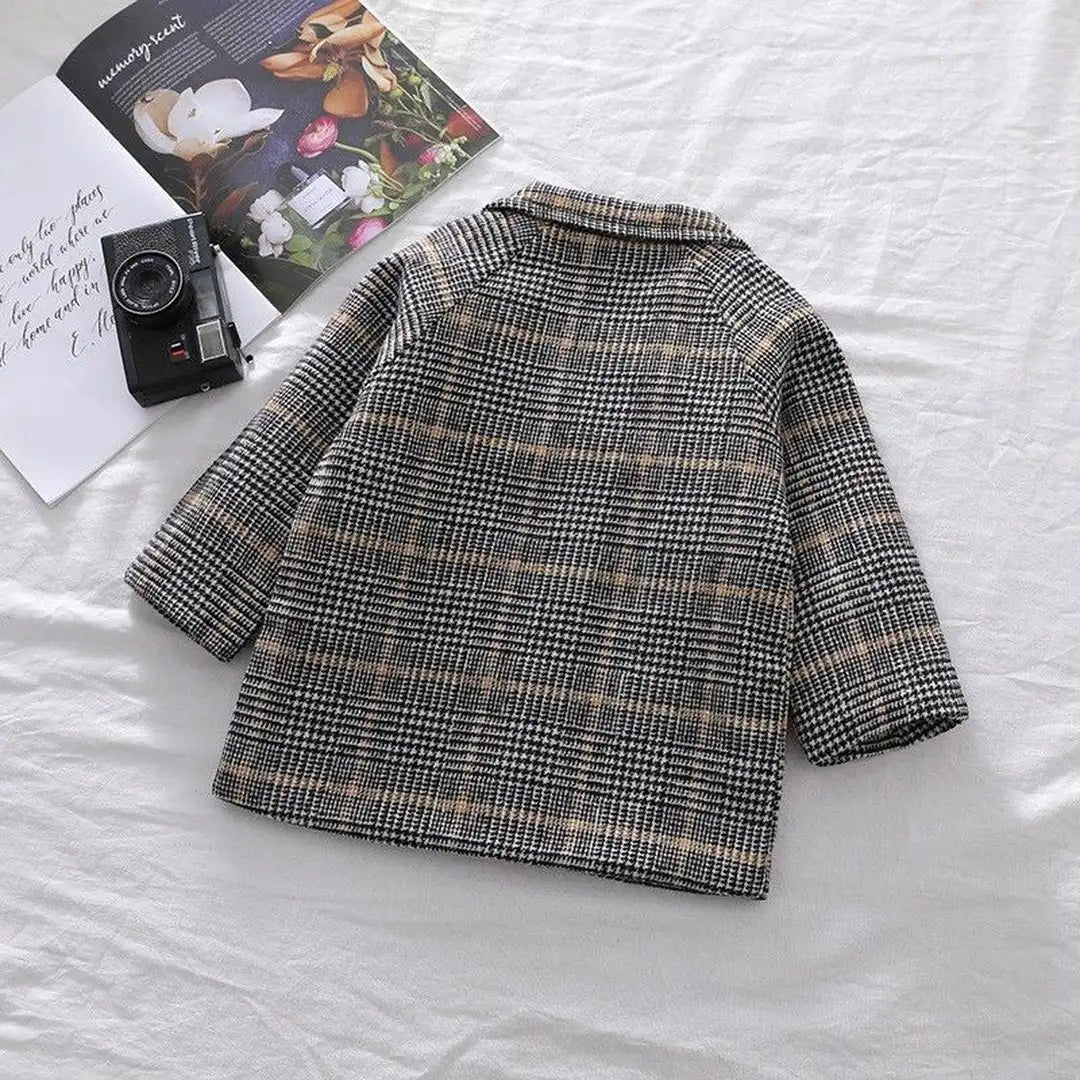 Classic Plaid Wool Blend Jacket Coat - Minitaq baby kids clothes dress