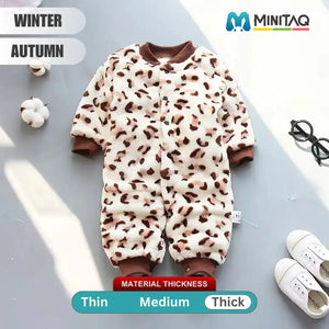 Elegant Brown Patterned Baby Romper 2 - Minitaq baby kids clothes dress