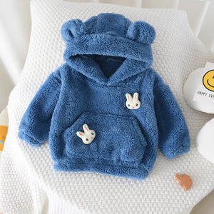 Cozy Blue Bunny N Bear Ear Hoodie - Minitaq baby kids clothes dress
