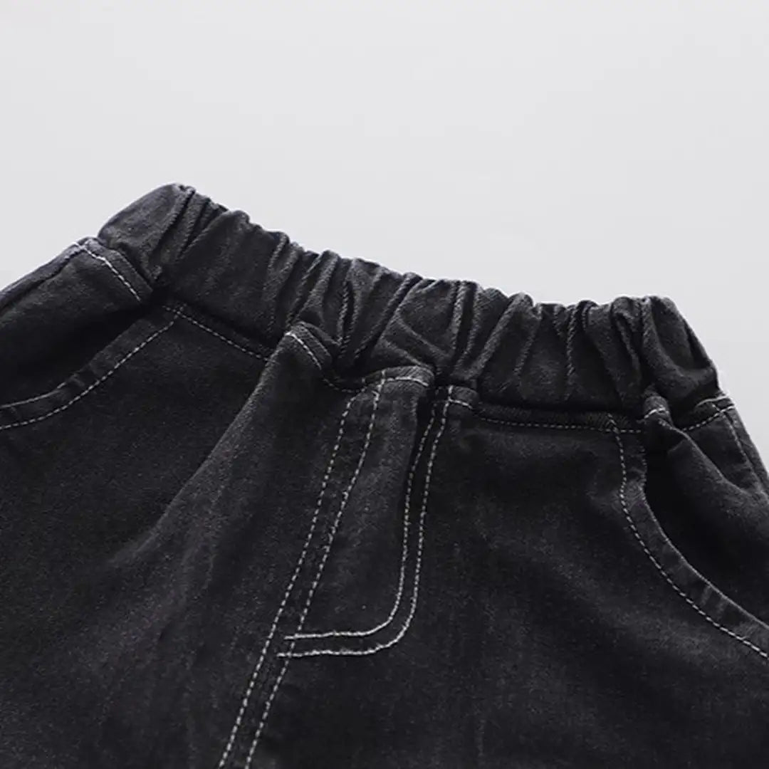 Warm Comfy Blue Hooded Zipper Jacket With Black Jeans Set - Minitaq baby kids clothes dress