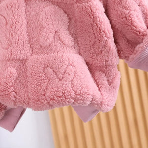 Fuzzy Fluffy Bunny Pink 2pc Winter Sweater Set - Minitaq baby kids clothes dress