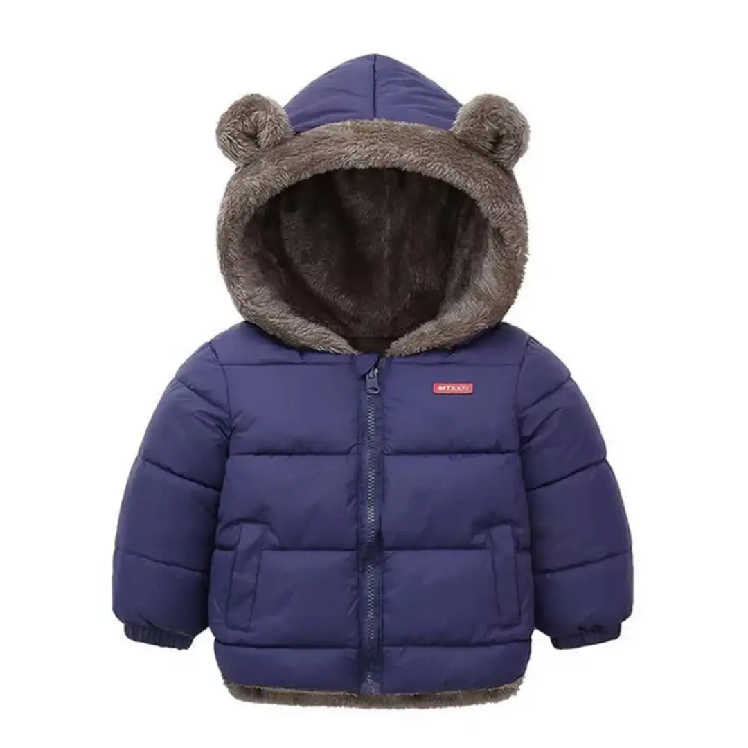 Smart Navy Zipper Winter Hooded Jacket 1 - Minitaq baby kids clothes dress