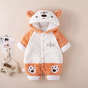 Soft White N Peach Bear Paws Stylish Romper 1 - Minitaq baby kids clothes dress