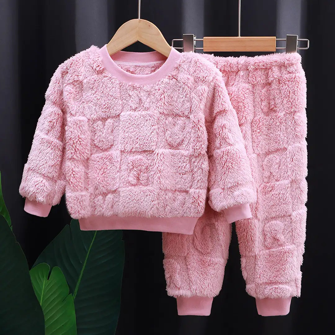Fuzzy Fluffy Bunny Pink 2pc Winter Sweater Set - Minitaq baby kids clothes dress