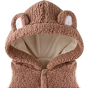 Cute Brown Sleeveless Baby Jacket 1 - Minitaq baby kids clothes dress
