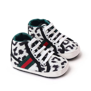 White and Black Cheetah Print Converse Style Baby Shoes 1 - Minitaq baby kids clothes dress