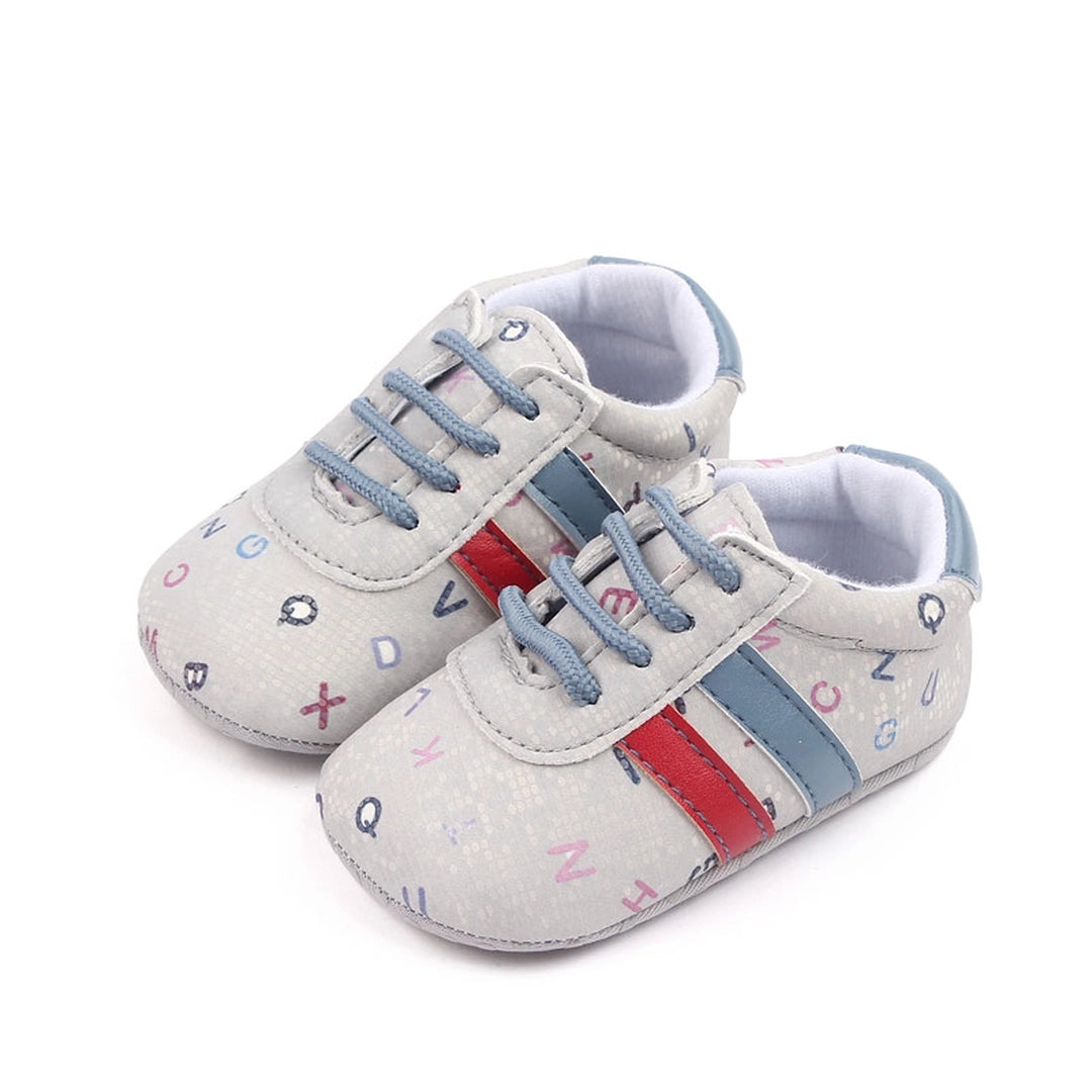 Alphabetical Pattern Baby Shoes with Red and Blue Stripes 1 - Minitaq baby kids clothes dress