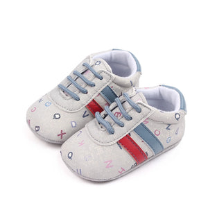 Alphabetical Pattern Baby Shoes with Red and Blue Stripes 1 - Minitaq baby kids clothes dress