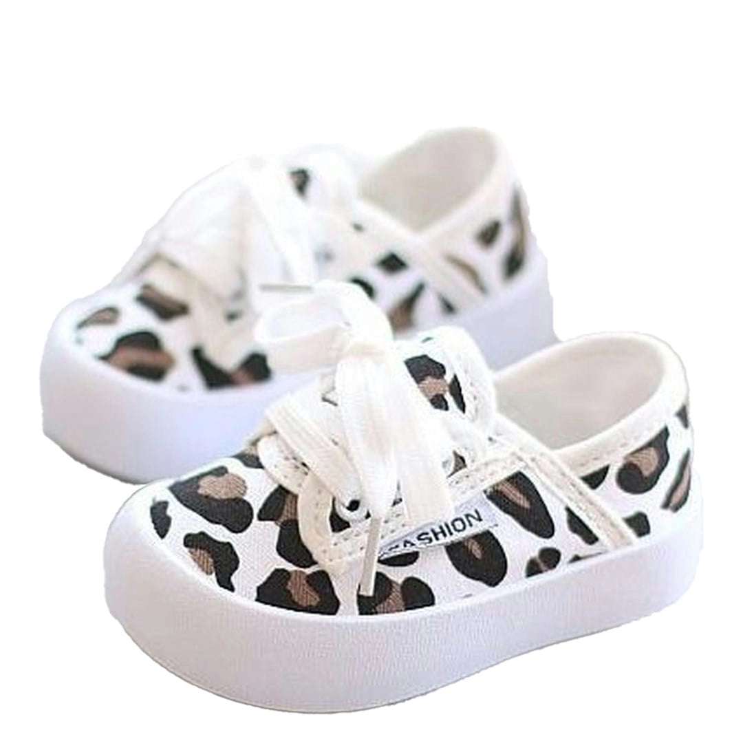 Cute White Kids Shoes with Leopard Print 2 - Minitaq baby kids clothes dress