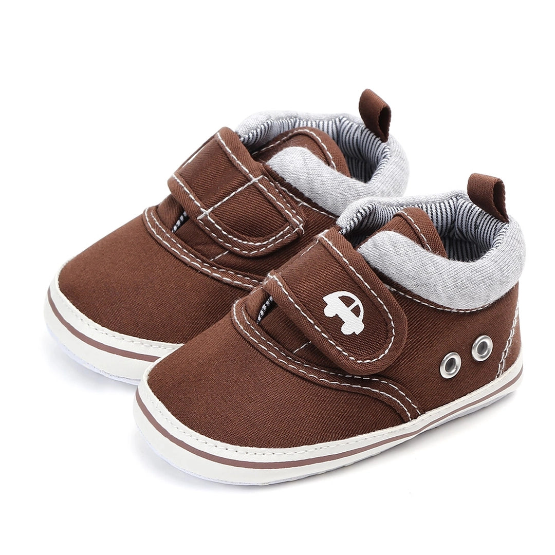 Brown Cotton Hook N Loop Baby Shoes 1 - Minitaq baby kids clothes dress