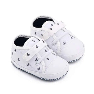 Anchored Pattern White Baby Shoes 1 - Minitaq baby kids clothes dress