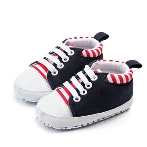 Black Baby Sneakers with White Stripes 1 - Minitaq baby kids clothes dress