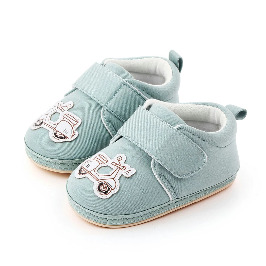 Soft Teal Baby Shoes with Carton Scooty 1 - Minitaq baby kids clothes dress