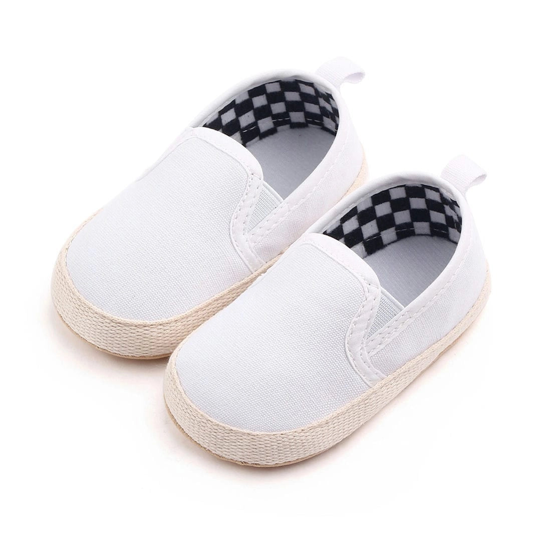 Soft White Comfy Slip-On Baby Sneakers 1 - Minitaq baby kids clothes dress