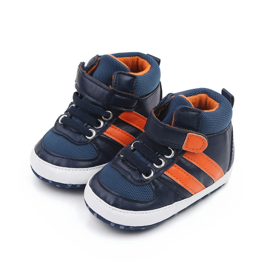 Blue and Orange High Ankle Baby Shoes 1 - Minitaq baby kids clothes dress