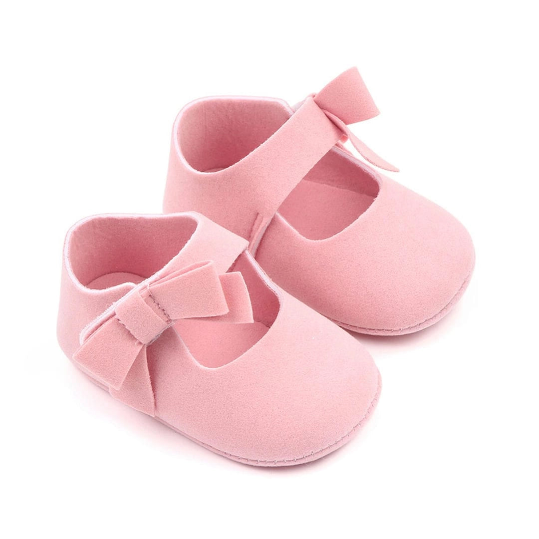 Stylish Soft Pink Baby shoes with Bow 1 - Minitaq baby kids clothes dress