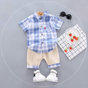 Stylish Blue White Shirt N Shorts 1 - Minitaq baby kids clothes dress